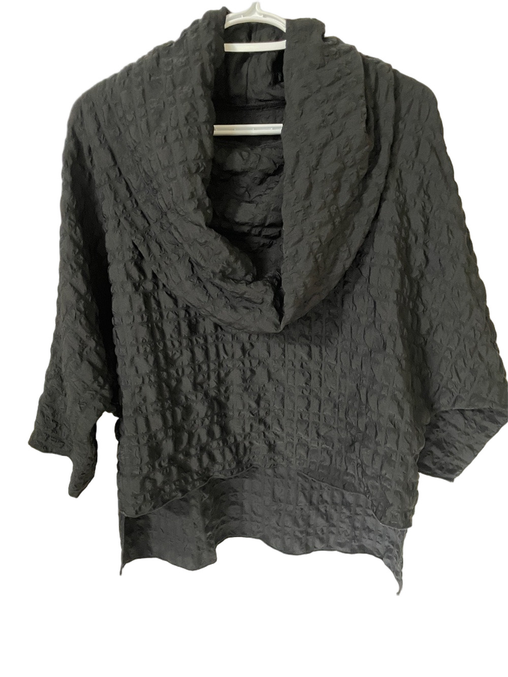 Heydari Black Textured Cowl Neck Top Size Medium